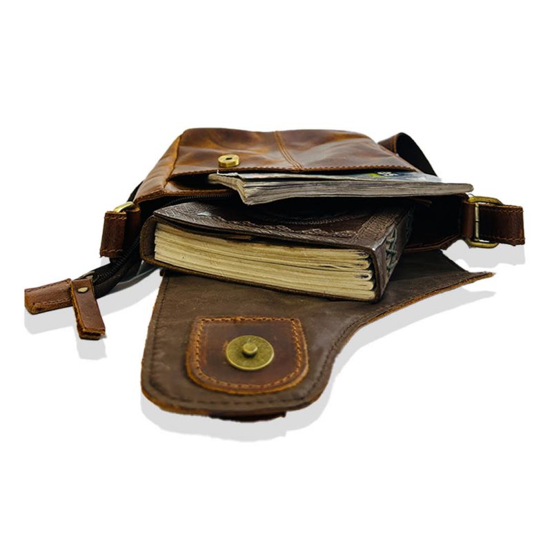 Craftshades – 9 Inch Buffalo dark brown Leather Sling Bag | 100% Genuine Leather - Image 4