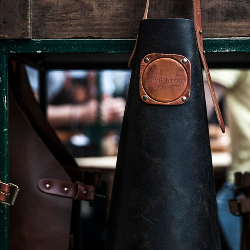 CraftShades leather Apron for Men Black Colour - Image 2