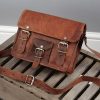 Craftshades – 10″13 Single Pocket Double Strip Handcrafted Satchel Leather Bag | 100% Genuine Leather 10 x 13 x 3 Inch (Copy)