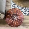 Leather moroccan pouf ottoman for Home by CraftShades - Image 5