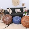 Leather moroccan pouf ottoman for Home by CraftShades - Image 9