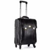 Leather Laguage Trolly Bag (Black) - Image 9