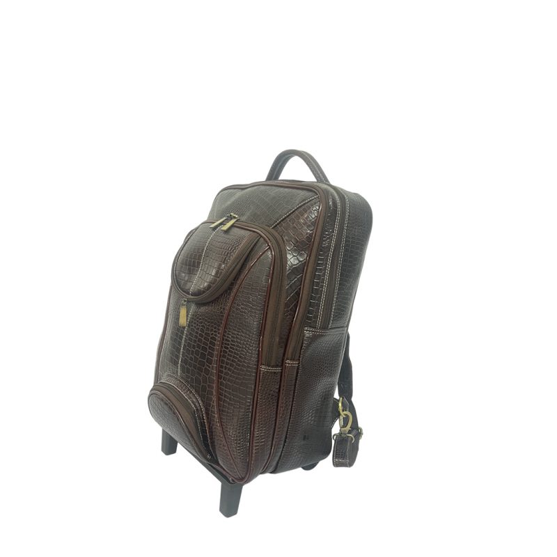 Leather Backpack For men office use with laptop compartment (Brown) - Image 6