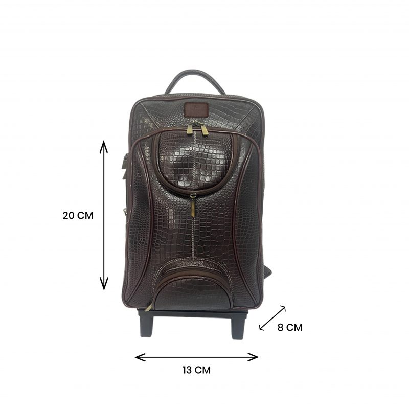 Leather Backpack For men office use with laptop compartment (Brown) - Image 4