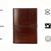 CraftShades - Refillable Leather Diary - Feather with Birds, Leaf of Tree Embossed with Quote 125 GSM Plain 200 Papers Notepad for Men and Women - Size 6 x 8.5 Inch (Leaf Embossed) - Image 4