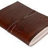 CraftShades - Refillable Leather Diary - Feather with Birds, Leaf of Tree Embossed with Quote 125 GSM Plain 200 Papers Notepad for Men and Women - Size 6 x 8.5 Inch (Leaf Embossed) - Image 3