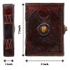 CraftShades - Leather Diary for Men & Women with Semi Precious Stone & Antique Buckle Lock, 240 Unlined 125 GSM Thick Papers Best for Artist Scrapbook, Drawing, Writing Size 5×7 inch (Brown) - Image 3