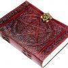 Craftshades -Handmade Leather Diary Embossed with star, journey & double wolf Diary with Antique Lock for Artist Sketchbook, Scrapbook, Drawing, Writing etc .Size 5 * 7 inch  - Image 4
