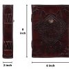 CraftShades- Handmade Leather Diary Embossed with star, journey & double wolf Diary with Antique Lock for Artist Sketchbook, Scrapbook, Drawing, Writing etc .Size 5 * 7 inch (WOLF WITH STONE) - Image 4