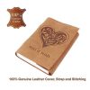 CraftShades - Leather Diary - Antique Handmade Leather Heart of Hearts Bound Notepad for Men and Women Plain Paper Travel Diary and Notebooks to Write 7 x 5 Inch (Camel Brown) - Image 2