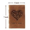 CraftShades - Leather Diary - Antique Handmade Leather Heart of Hearts Bound Notepad for Men and Women Plain Paper Travel Diary and Notebooks to Write 7 x 5 Inch (Camel Brown) - Image 3