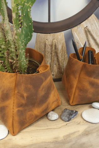 Image for Leather Plant Pot Holder