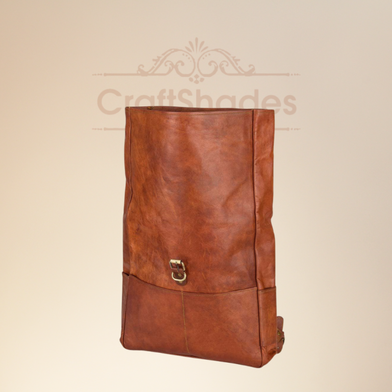 CraftShades-12*16 Inch leather backpack Unisex For Girls And Boys | 100 Genuine Leather - Image 4