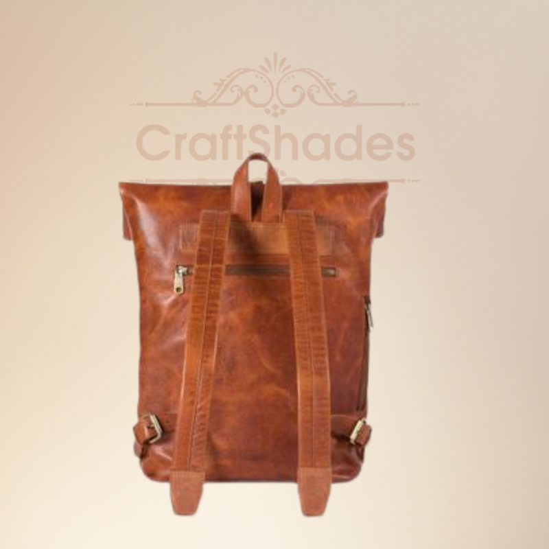 CraftShades-12*16 Inch leather backpack Unisex For Girls And Boys | 100 Genuine Leather - Image 7