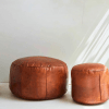 Authentic Round Moroccan Leather Pouf - Image 5