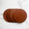 Image for Blank Dark Tan Leather Circle Coasters