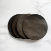Blank Dark Tan Leather Circle Coasters - Image 2
