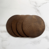 Blank Dark Tan Leather Circle Coasters - Image 4
