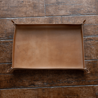 Image for Handmade Italian leather catch all tray