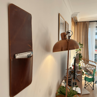 Image for Leather Wall Storage Organizer