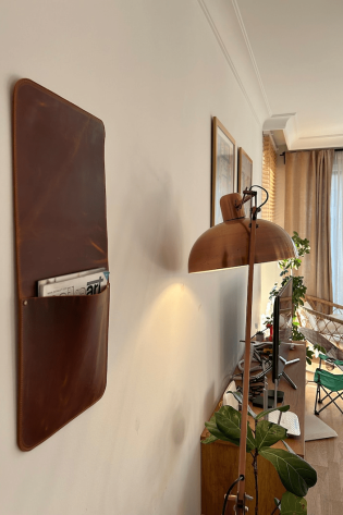 Image for Leather Wall Storage Organizer