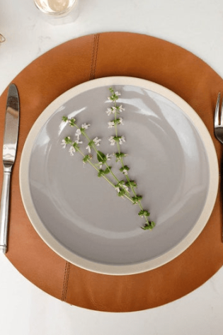 Image for Round Leather Placemats Set