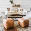 Moroccan Leather Pouf - Image 2