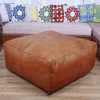 Amazing square Ottoman Pouffe Moroccan leather | - Image 5