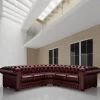 Craftshades Red L shape Chesterfield Sofa