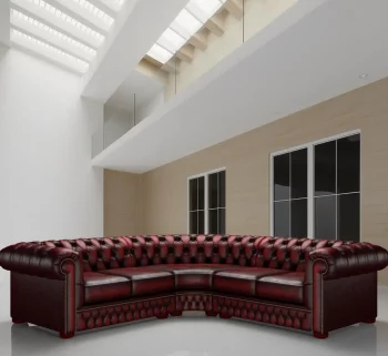 Craftshades Red L shape Chesterfield Sofa