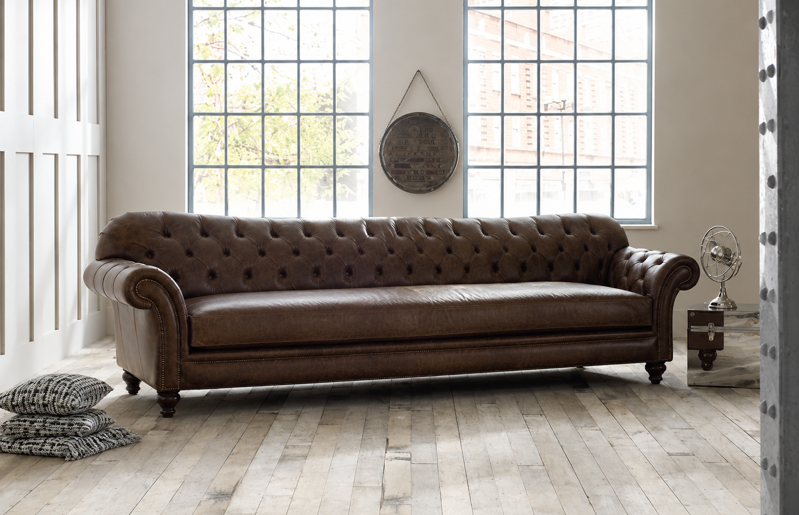 Craftshades Distressed Four Seater Chesterfield Sofa