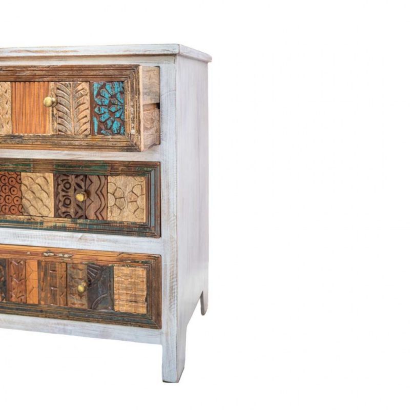 Craftshades Antique Wooden 3 Drawer Cabinet - Image 3