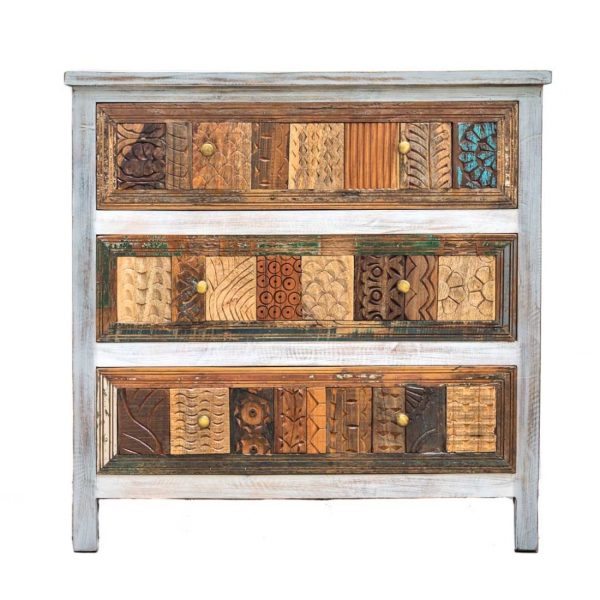 Craftshades Antique Wooden 3 Drawer Cabinet