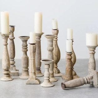 Craftshades Antique Wooden Baluster Candle Stand