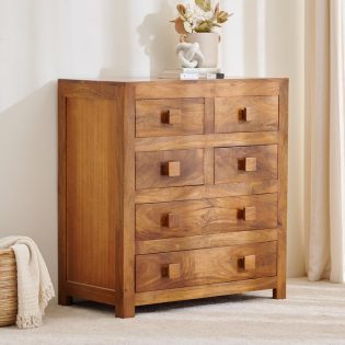 Craftshades Antique Wooden Chest of 6 Drawers