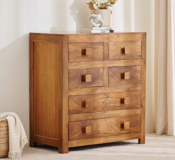 Craftshades Antique Wooden Chest of 6 Drawers