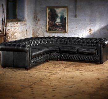 Craftshades Charcoal Black L shape Chesterfield sofa