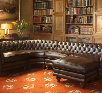 Craftshades Chocolate Brown L shape Chesterfield sofa