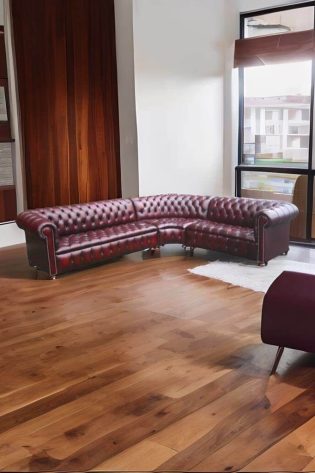 Craftshades Dark Maroon L shape Chesterfield Sofa