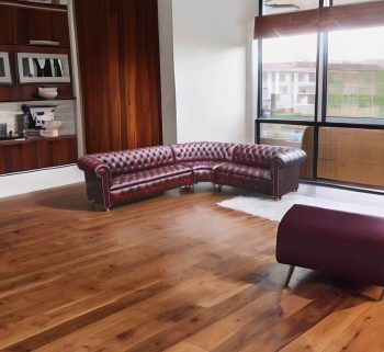 Craftshades Dark Maroon L shape Chesterfield Sofa