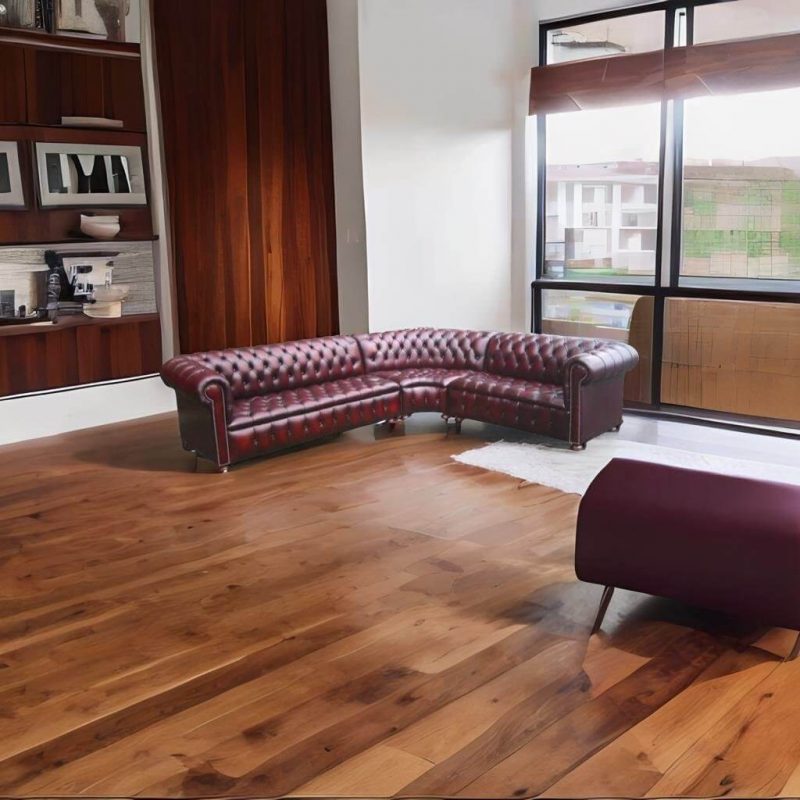 Craftshades Dark Maroon L shape Chesterfield Sofa - Image 5