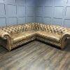 Craftshades Distressed Brown L shape Chesterfield Sofa - Image 3