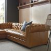 Craftshades Tan L shape Chesterfield Sofa - Image 4