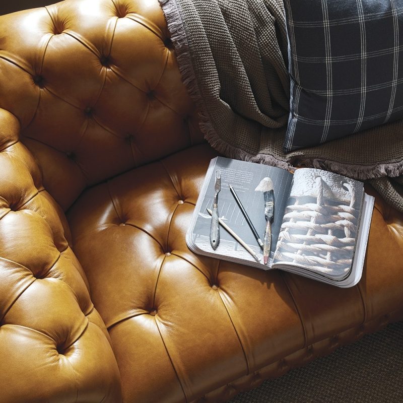 Craftshades Tan L shape Chesterfield Sofa - Image 3