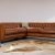 Craftshades Whiskey Brown L shape Chesterfield sofa