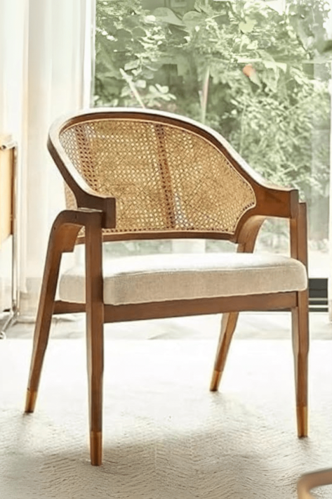 Craftshades Wooden Chair Rattan Arm Chair