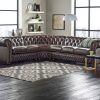 Craftshades Chocolate Brown L shape Chesterfield Sofa
