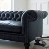 Craftshades Charcoal Black Four Seater Chesterfield Sofa - Image 3