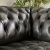 craftshades Charcoal Black three  seater Chesterfield sofa - Image 3