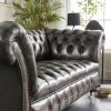 craftshades Charcoal Black three  seater Chesterfield sofa - Image 2